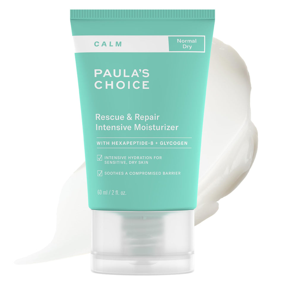 Paula's Choice jar front view showing calming cream and clear labeling for soothing benefits