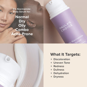 Paula's Choice applying serum to chest and décolleté, improving evenness and texture