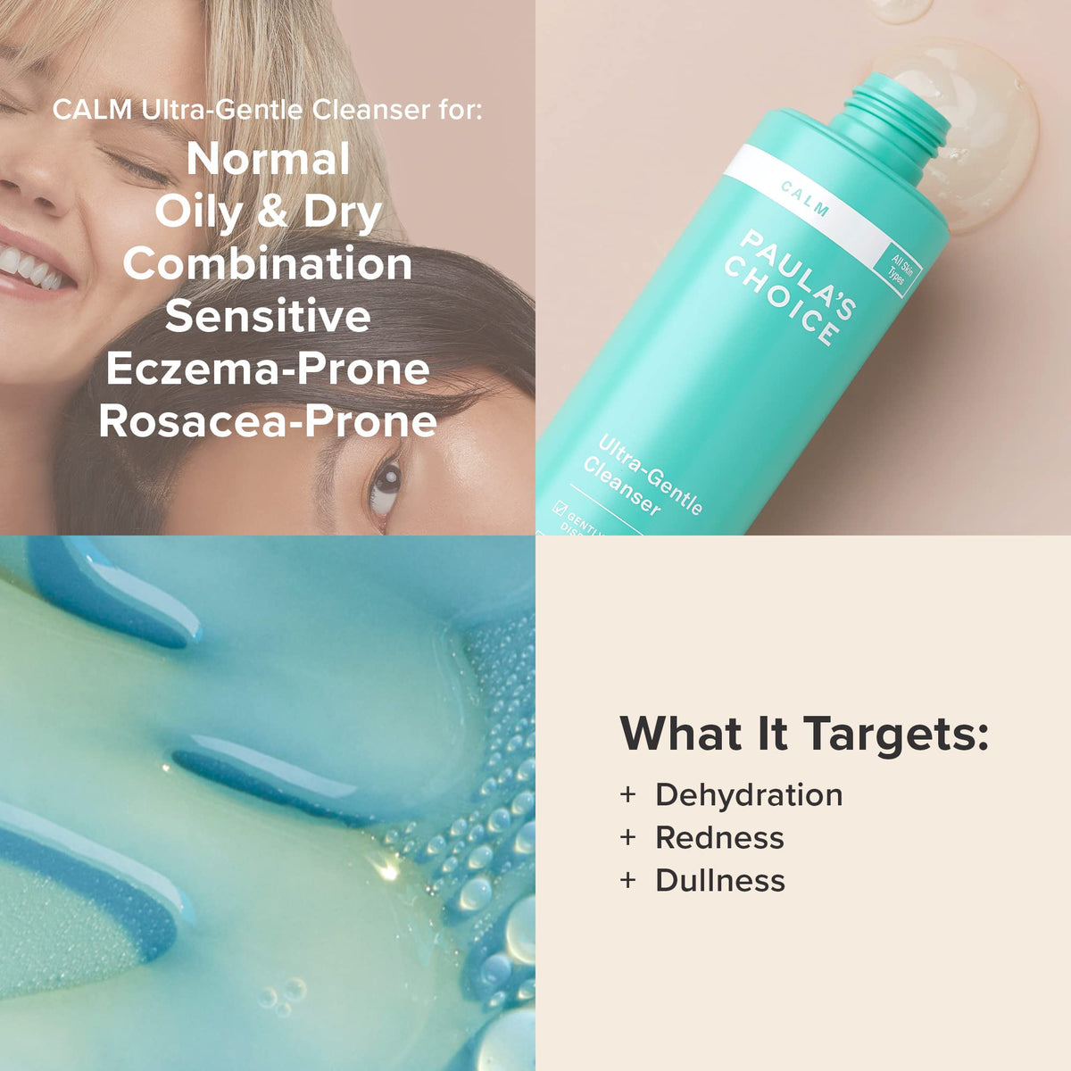 Paula's Choice cleanser in hand showing gentle lather and mild feel
