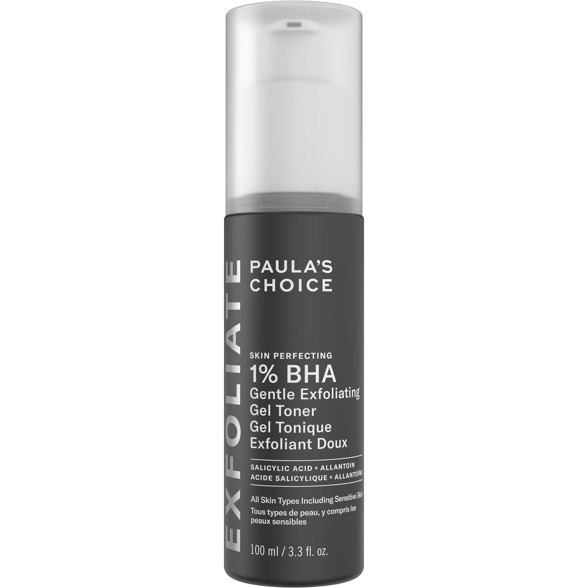Paula's Choice front bottle showing product and brand for clear identification