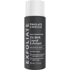 Paula's Choice front packaging showing compact travel bottle and clear branding benefits