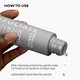 Paula's Choice bottle in bathroom routine illustrating everyday use