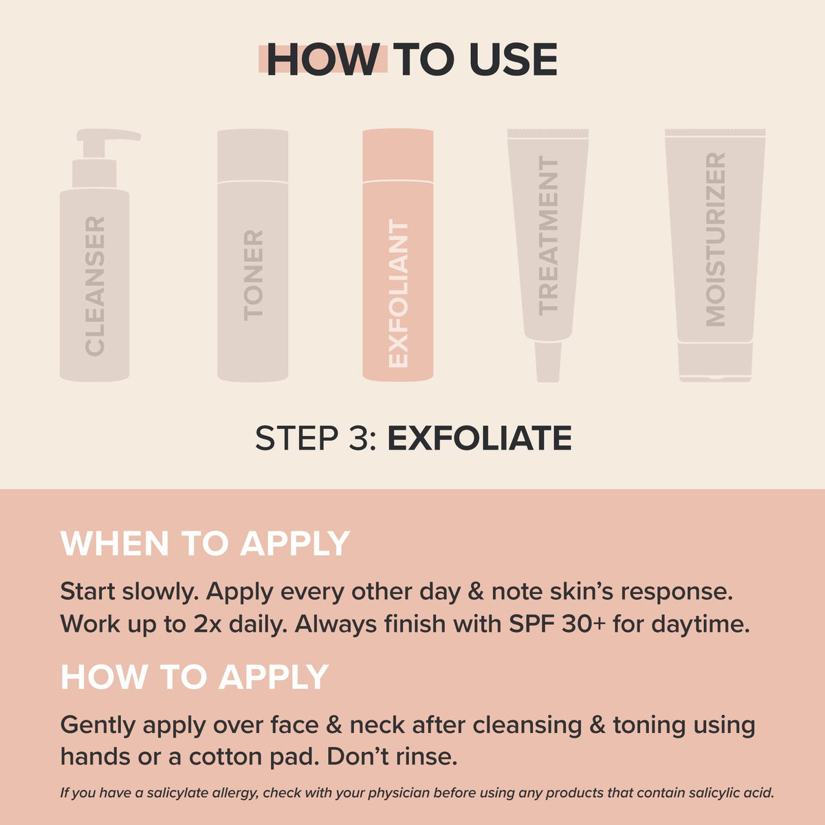 Paula's Choice bottle on bathroom shelf conveying daily routine ease