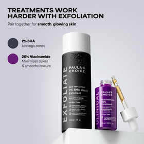 Paula's Choice bottle on vanity in bright bathroom showing daily skincare integration benefit