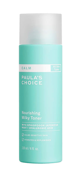 Paula's Choice applying toner to skin showing calming effect and quick absorption