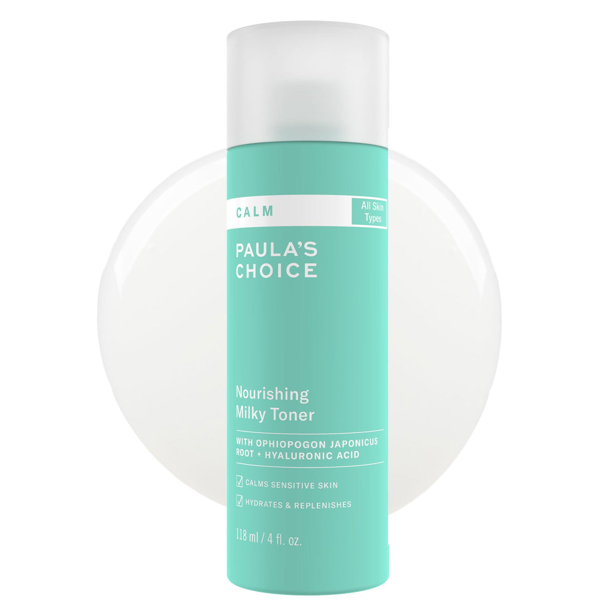 Paula's Choice front packaging showing cleanser-friendly milky toner benefit