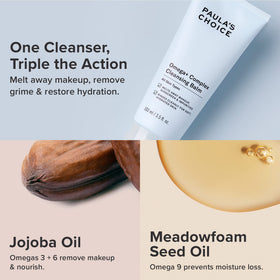 Paula's Choice balm being massaged into skin, dissolves makeup effectively
