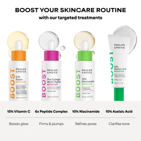 Paula's Choice bottle styled on vanity conveying daily routine compatibility