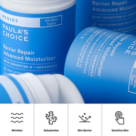 Paula's Choice next to ruler showing 1.7 fl oz travel-friendly size benefit