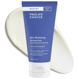Paula's Choice front packaging showing SPF 50 and moisturizing benefits