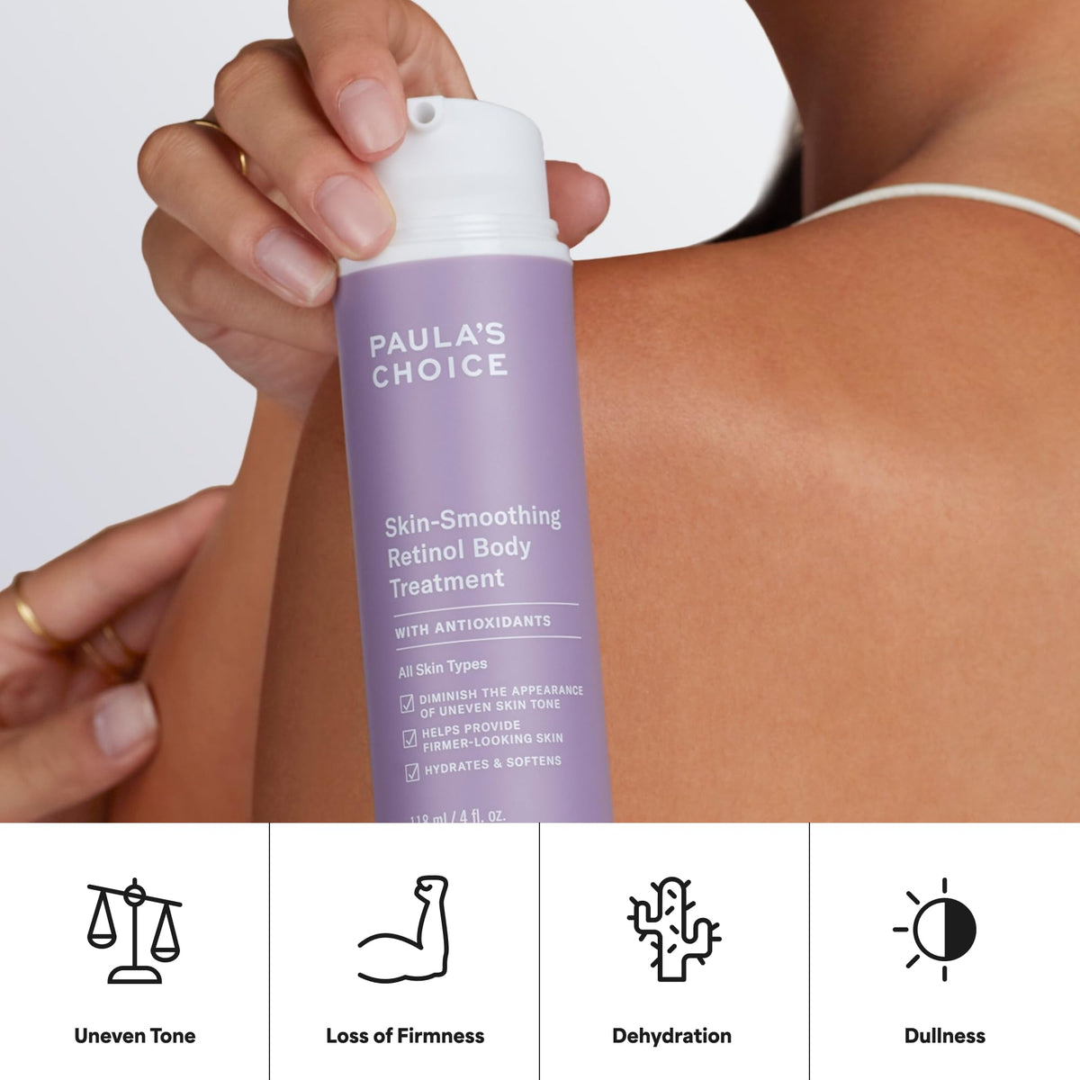 Paula's Choice product label and 4 oz scale showing ingredient details benefit