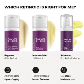 Paula's Choice retinol bottle next to moisture oil booster suggesting complementary use
