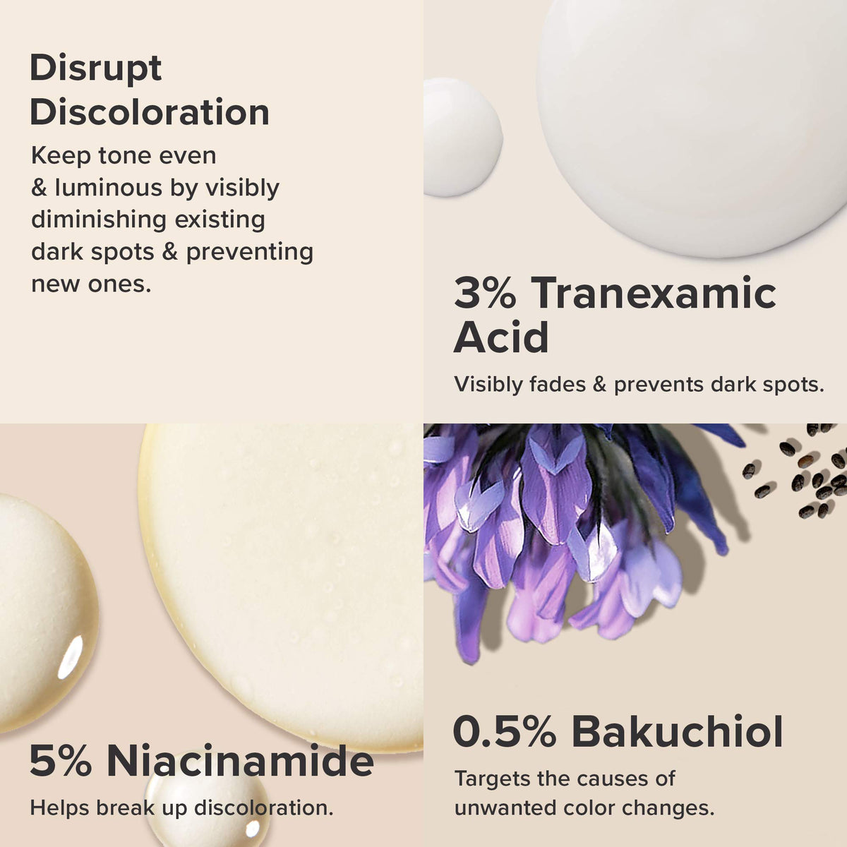 Paula's Choice label close-up showing active ingredients for targeted discoloration care