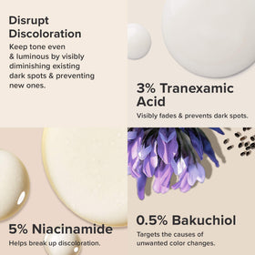 Paula's Choice label close-up showing active ingredients for targeted discoloration care