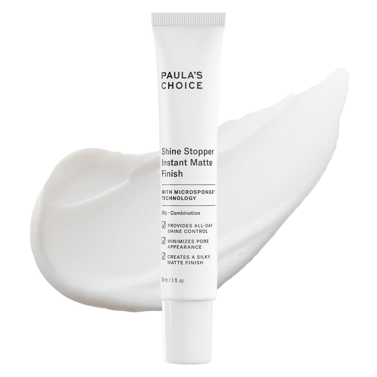 Paula's Choice front packaging showing tube and clear matte finish benefit