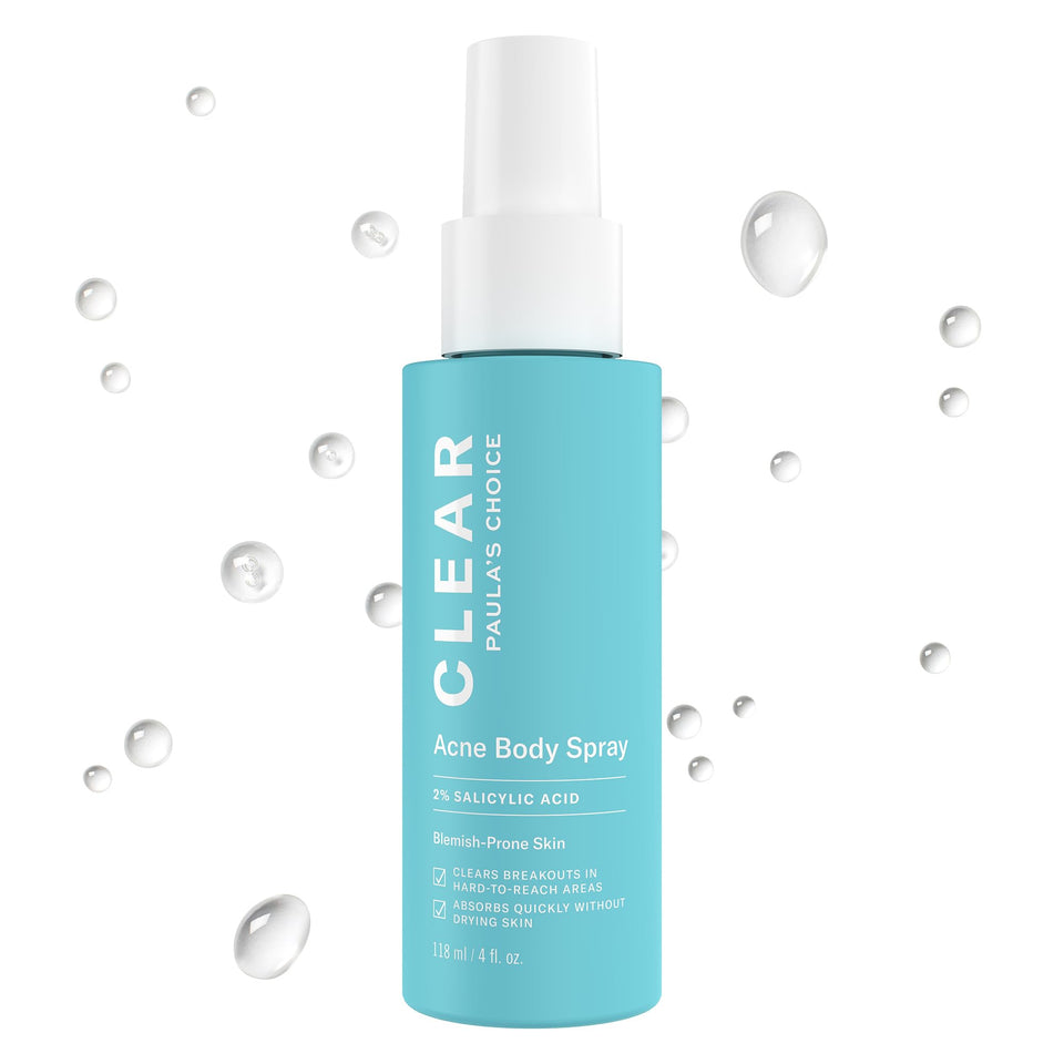 Paula's Choice front bottle shot showing clear spray packaging and product benefits
