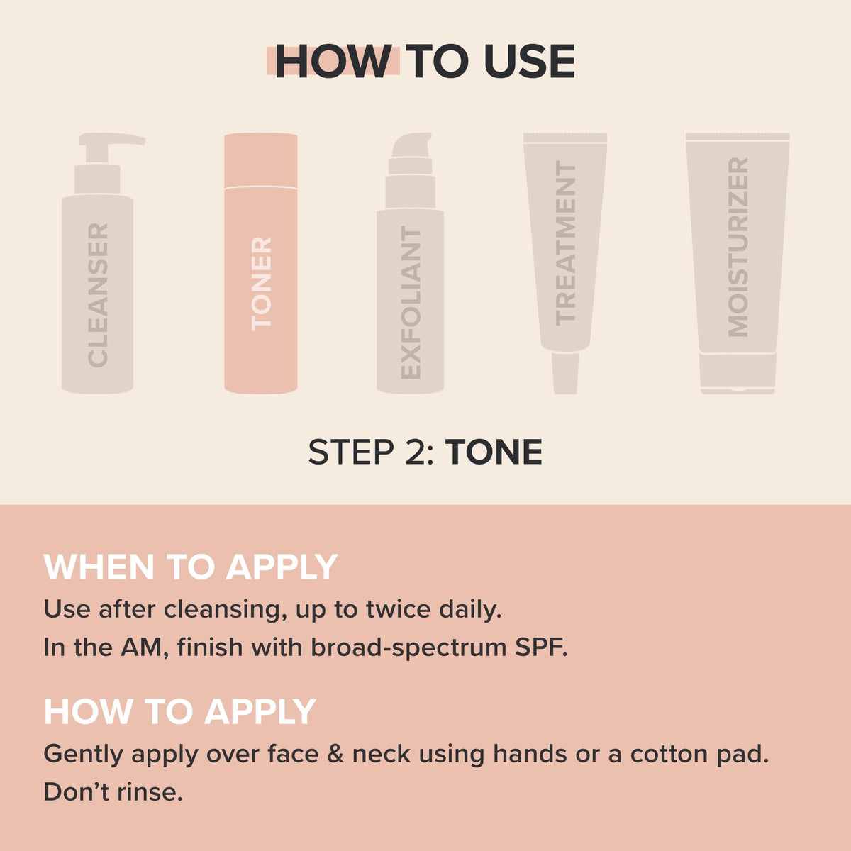 Paula's Choice applying toner to hands demonstrating gentle soothing benefit
