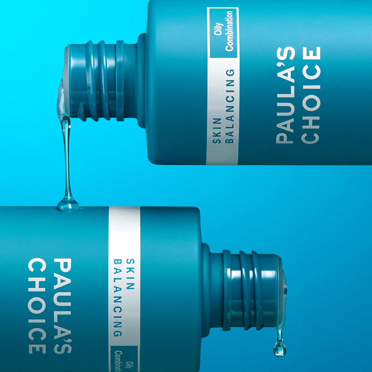 Paula's Choice bottle on bathroom shelf illustrating daily routine benefit