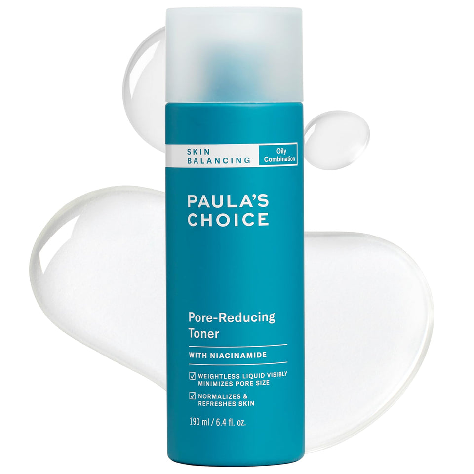 Paula's Choice toner front packaging showing bottle and clear branding for easy identification