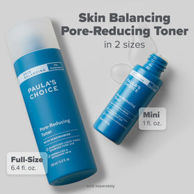 Paula's Choice toner on bathroom shelf in lifestyle shot for daily routine