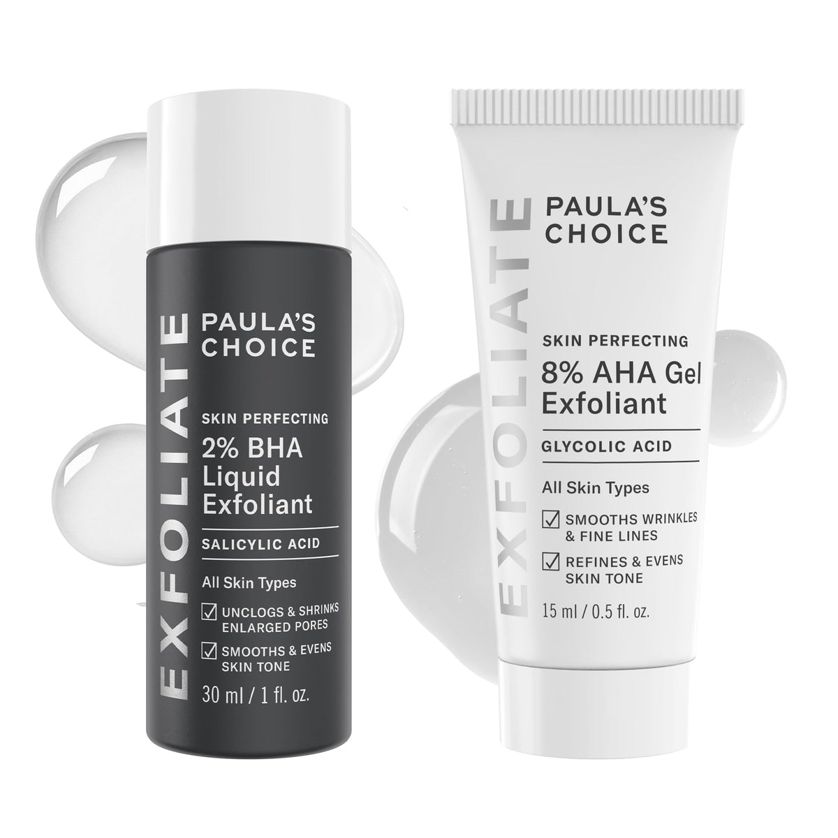 Paula's Choice travel duo front packaging showing compact bottles and benefits