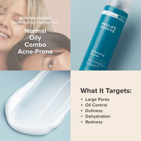Paula's Choice using cleanser on face demonstrating gentle cleanse