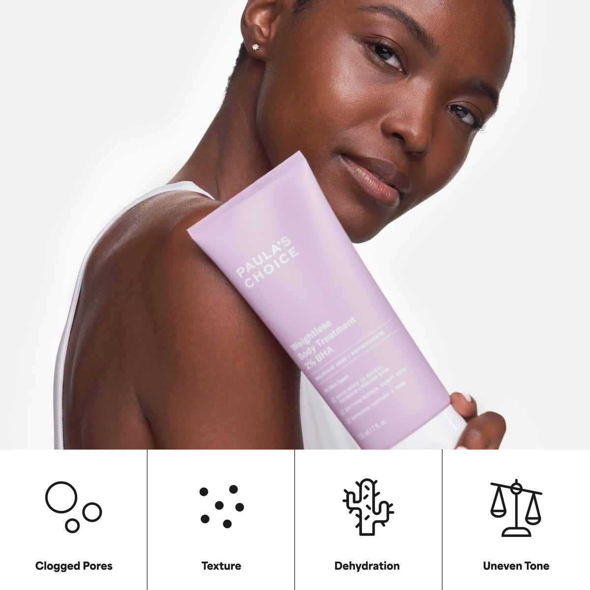 Paula's Choice applied to forearm, demonstrating smoothing benefit