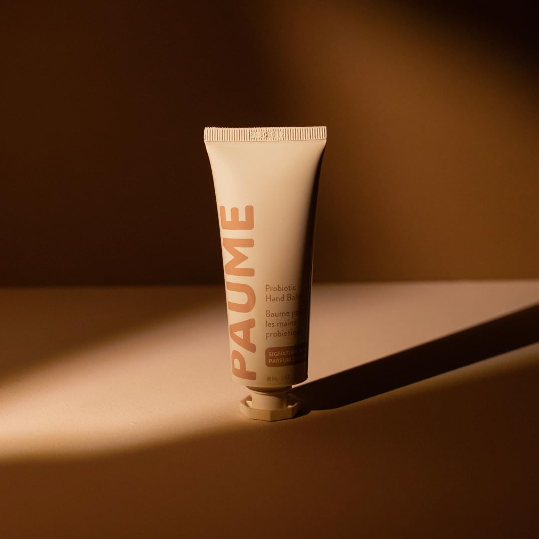 PAUME packaging with sustainability tag indicating plastic-neutral impact benefit