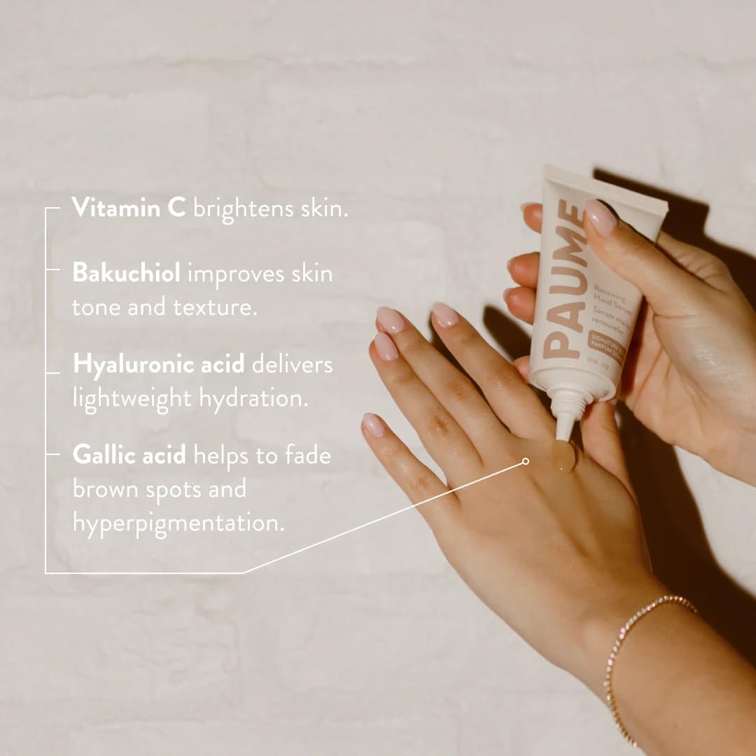 PAUME serum texture on fingertip highlighting lightweight absorption benefit