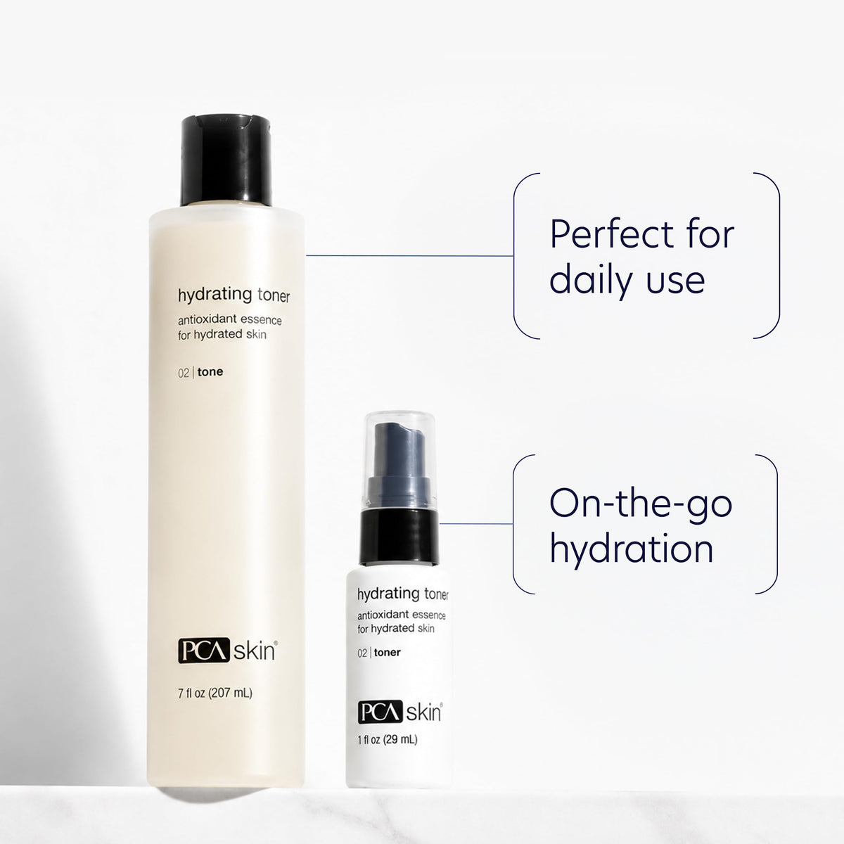 PCA SKIN application with cotton pad showing gentle, effective cleansing