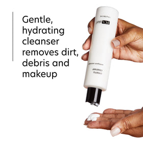 PCA SKIN cleanser on hand ready to lather for soft, clean skin