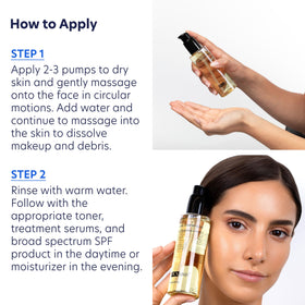 PCA SKIN pump dispensing oil cleanser, convenient dosing and hygienic use