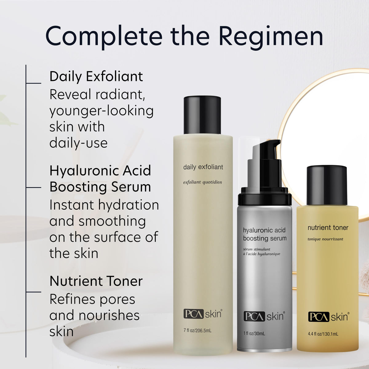 PCA SKIN with aloe leaf emphasizing botanical soothing benefits and hydration