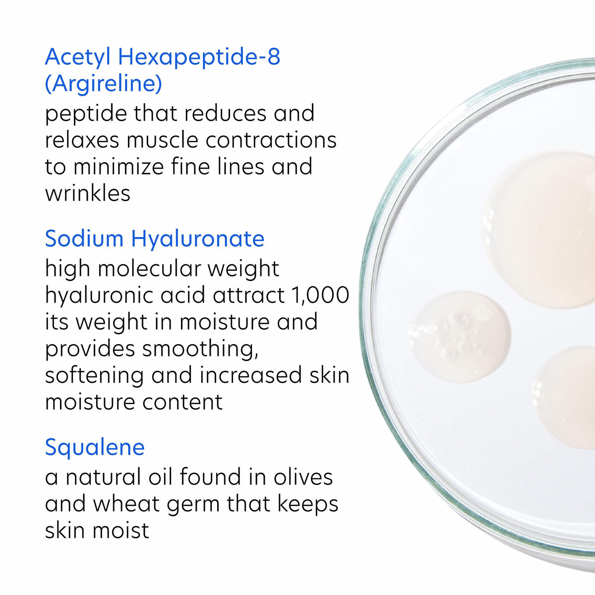 PCA SKIN ExLinea squalene ingredient visual highlighting nourishing emollient benefits