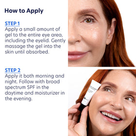 PCA SKIN application on upper eyelid demonstrating lifting and firming benefits safely