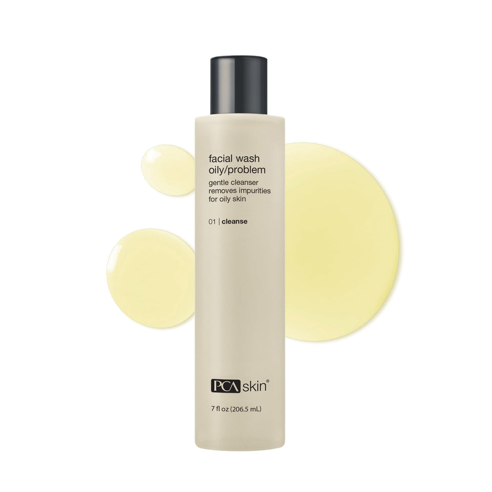 PCA SKIN front bottle view showing label and 7 fl oz size, clear packaging benefit