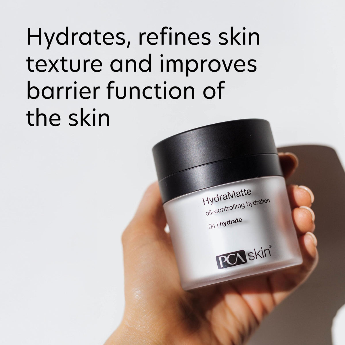 PCA SKIN HydraMatte open jar texture demonstrating lightweight gel benefit