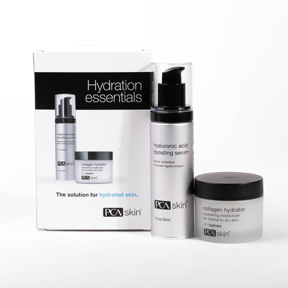 PCA SKIN hydration kit front packaging showing both serum and moisturizer for easy routine