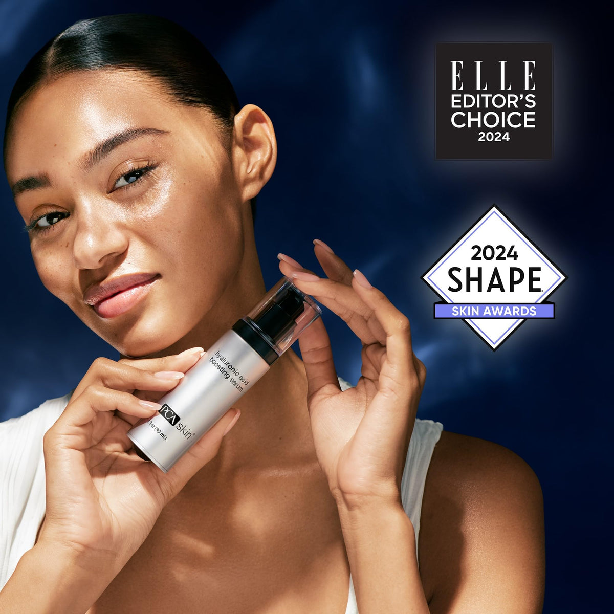 PCA SKIN ingredient panel close-up listing hyaluronic actives and ceramides