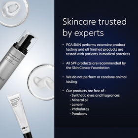 PCA SKIN label close-up illustrating ingredient list and clean formula