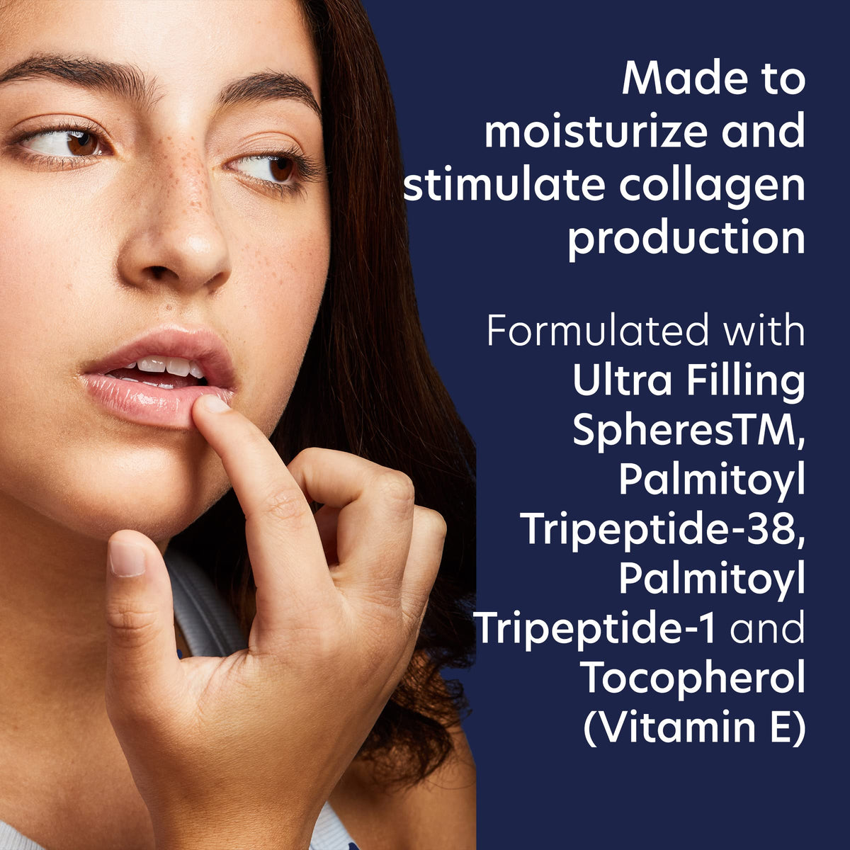 PCA SKIN application on lips demonstrating smooth absorption and natural sheen