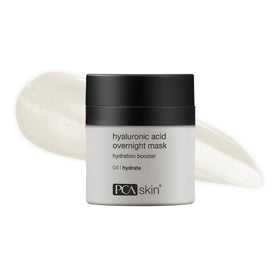 PCA SKIN jar front view showing overnight mask packaging and clear branding for trust