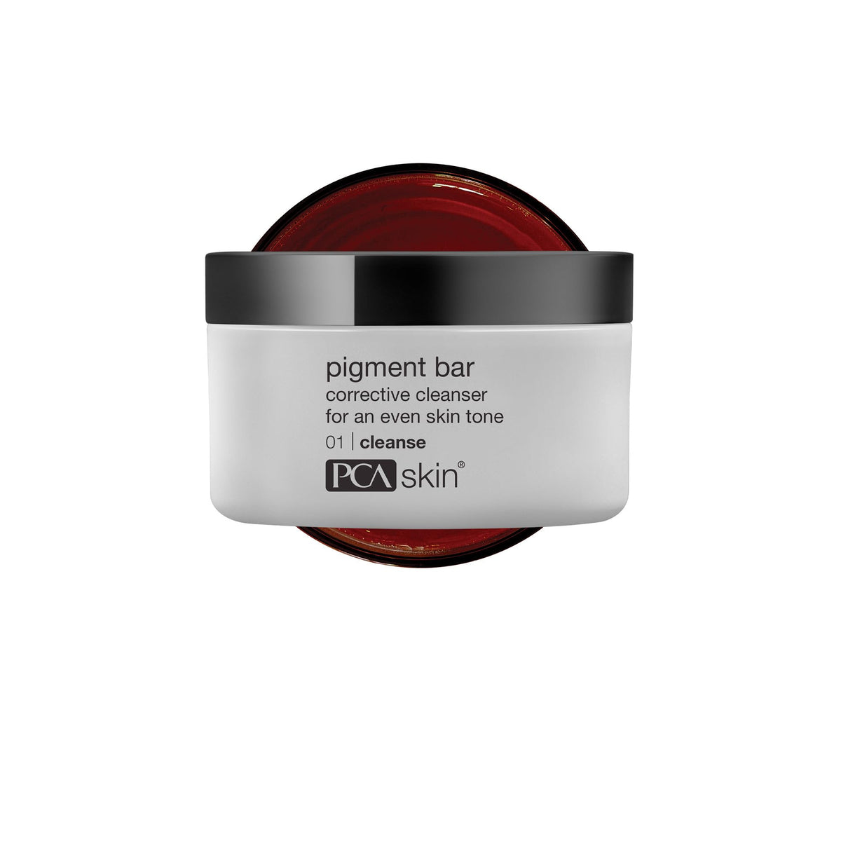 PCA SKIN Pigment Bar jar front view showing label and size, brightening soap benefit