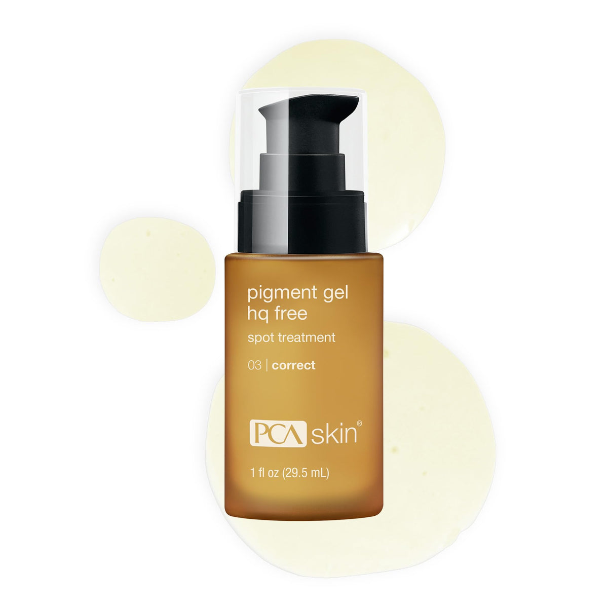 PCA SKIN front pump bottle showing packaging and targeted treatment benefit