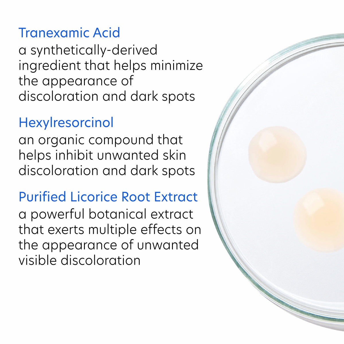 PCA SKIN serum applied on hand demonstrating easy spreadability benefit