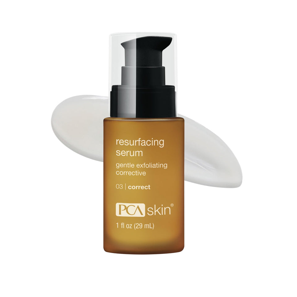 PCA SKIN front pump bottle showing packaging and clear labeling benefits