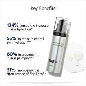 PCA SKIN creamy serum texture on hand demonstrating lightweight absorption