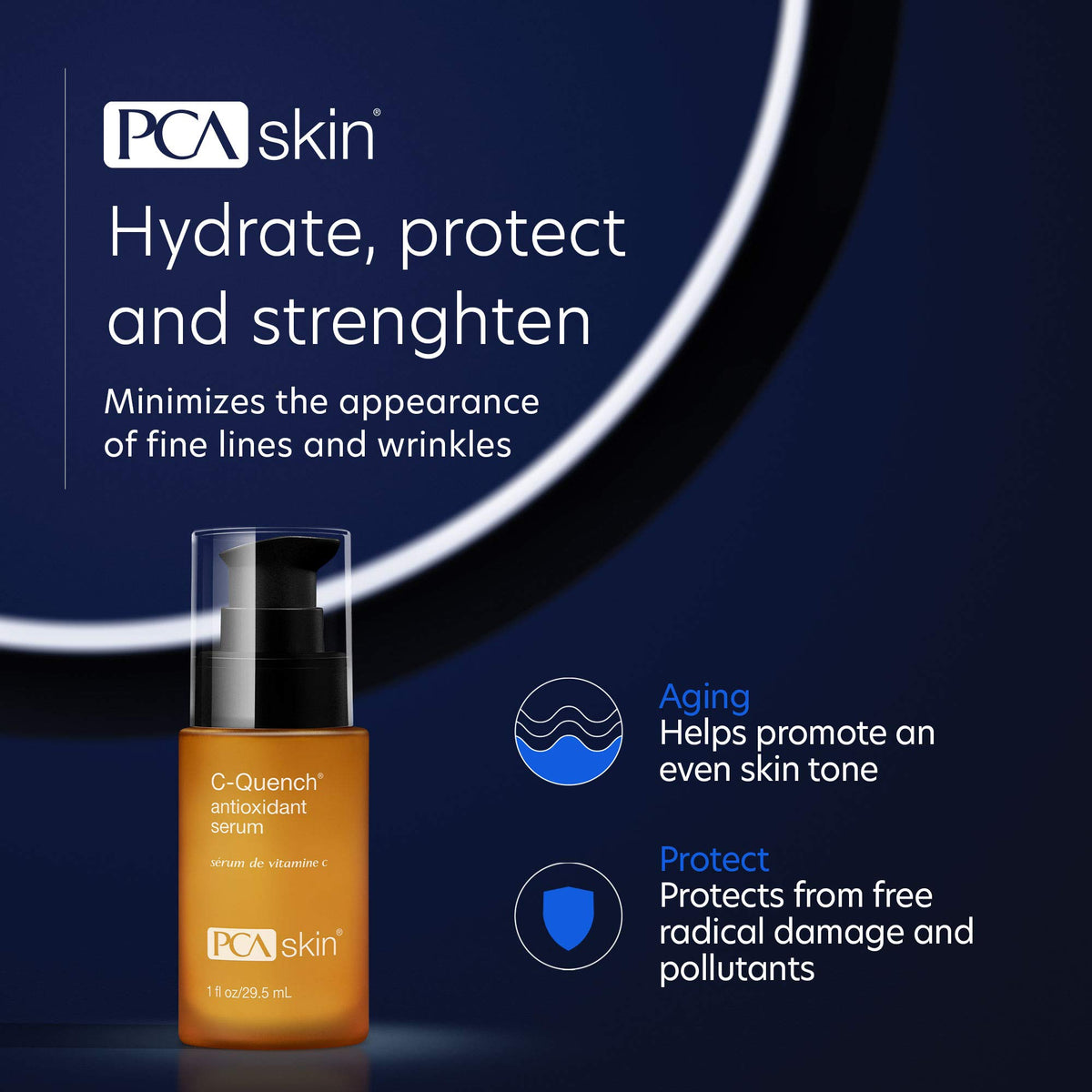 PCA SKIN dropper dispensing serum, precise dosing for targeted antioxidant benefits