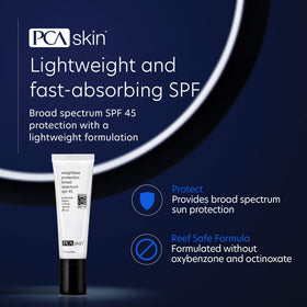 PCA SKIN close-up texture showing lightweight, non-greasy finish