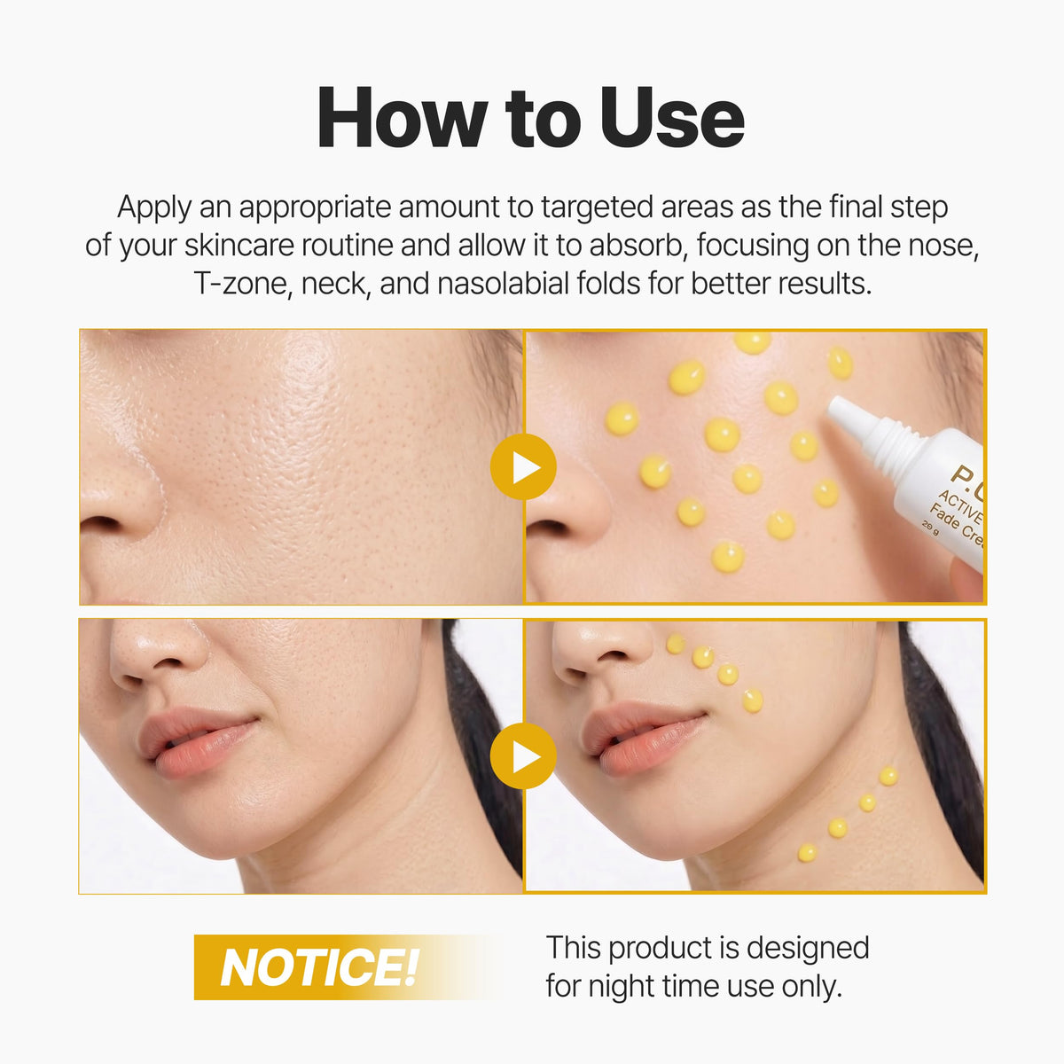 P.CALM cream absorbed into skin showing non-greasy finish and comfort